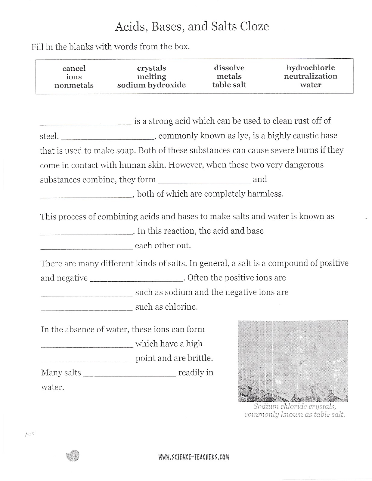 Printables Acids And Bases Worksheet Answers acid and base worksheet answer key woodleyshailene acids bases salts versaldobip