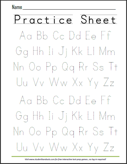 Printables Handwriting Worksheets Printables abcs dashed letters alphabet writing practice worksheet student handouts