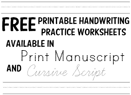 Printables Handwriting Worksheets Printables handwriting practice worksheets 1000s of free printables in print and cursive