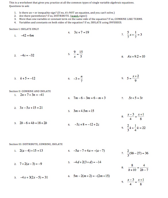 Printables Advanced Algebra Worksheets With Answers may 2012 educationrealist so i created the distribute combine isolate worksheet