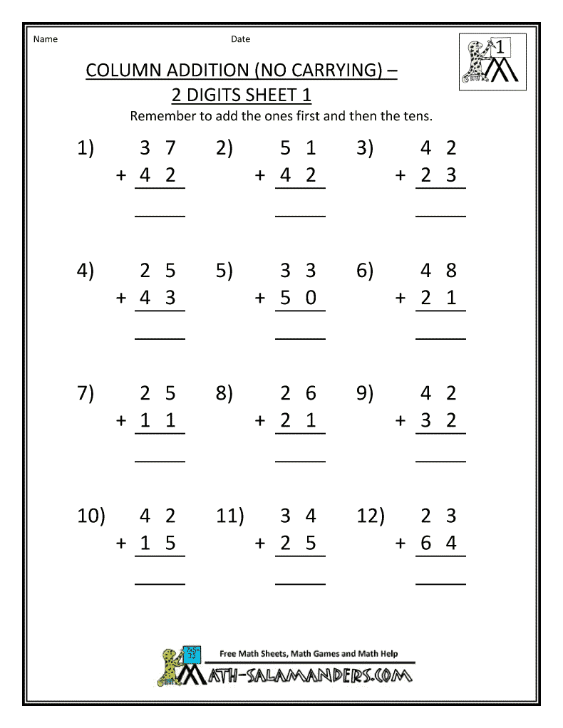 Free Math Worksheet For 2nd Grade Less Than