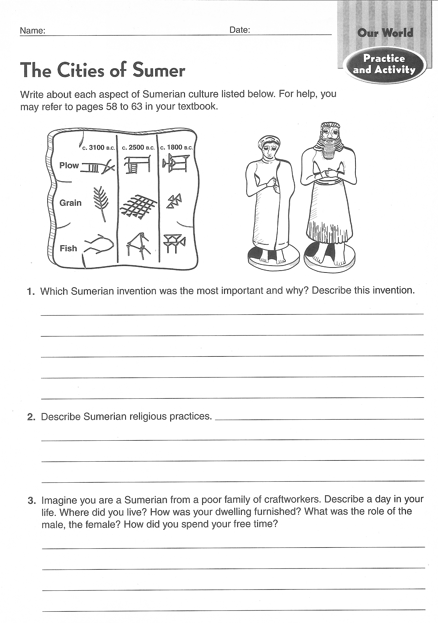 Printables Mesopotamia Worksheets mr proehls social studies class 6th grade cities of sumer