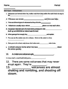 Printables Bill Nye Erosion Worksheet bill nye erosion video guide landscapes and worksheets this 13 question worksheet provides a way for students to follow along with the nye