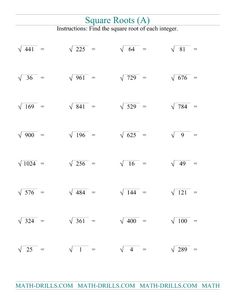 Printables Cube Roots Worksheet building exponents squares cubes and roots the top o square of perfect a math worksheet from number sense page at