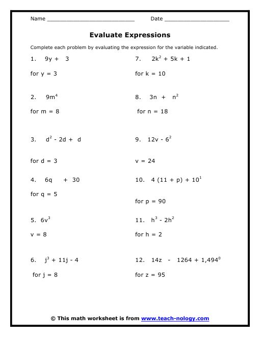 Printables Math Worksheets For 7th Graders 7th grade math worksheets value absolute for 8 standard met working with expressions