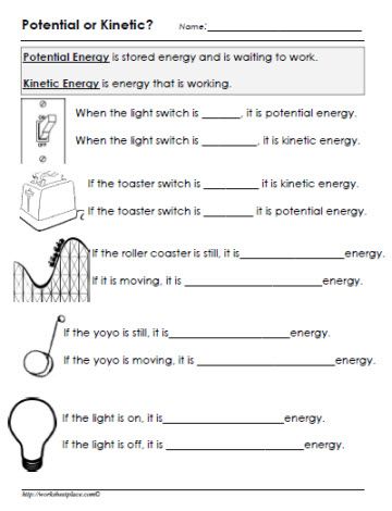 Printables Kinetic And Potential Energy Worksheet potential or kinetic energy worksheet gr8 pinterest awesome worksheet