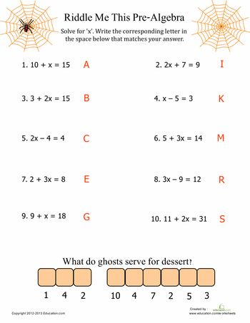 Printables Pre Algebra Worksheet free pre algebra worksheets fun