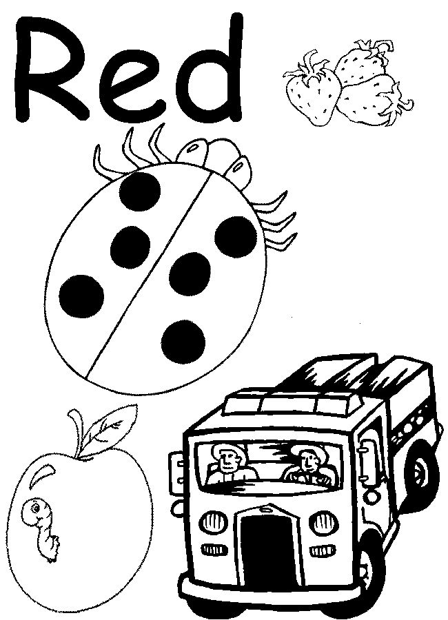 Printable Color Red Worksheets