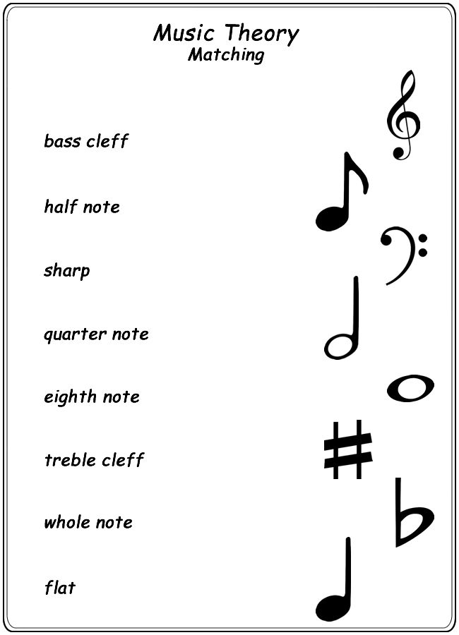 Printables Printable Music Theory Worksheets 1000 ideas about music worksheets on pinterest teaching homeschool helper onlines theory matching worksheet
