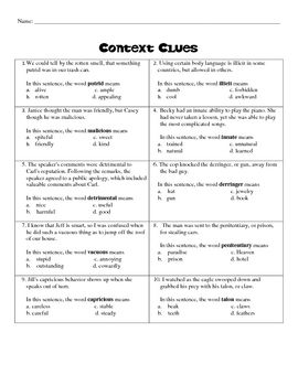 Printables Context Clues Worksheet 1000 ideas about context clues worksheets on pinterest practice worksheet erica chambers teacherspayteachers com