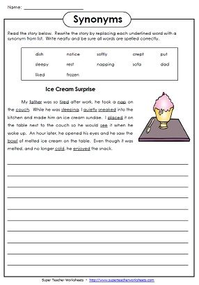 Printables Super Teacher Worksheets 3rd Grade 1000 images about reading and writing super teacher worksheets has a large selection of synonym antonym to help teach students words that have simi
