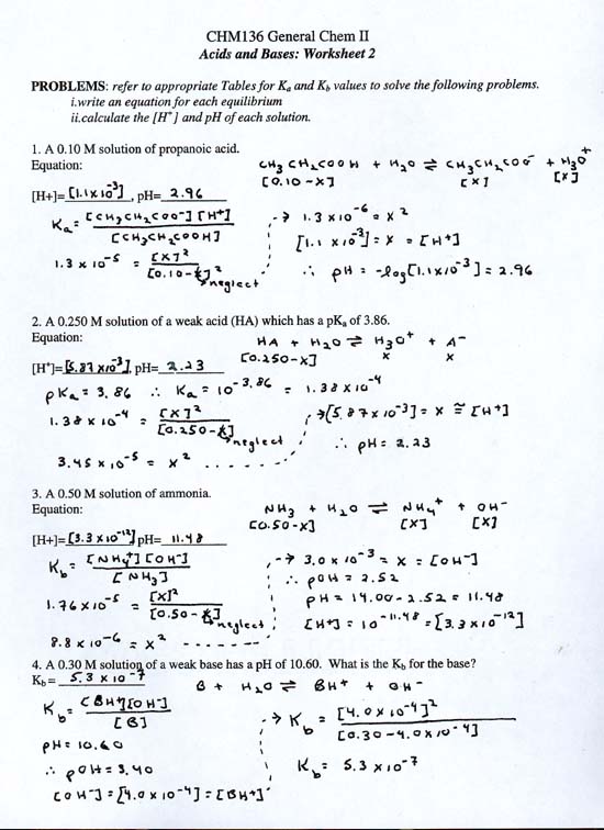 Printables Acids And Bases Worksheet Answers acids and bases worksheet answer key davezan acid davezan