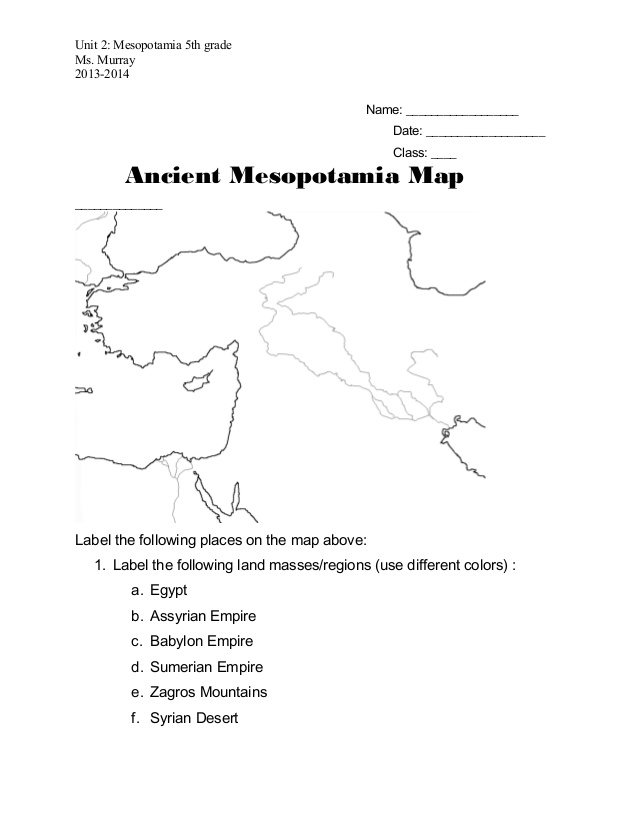 Printables Mesopotamia Worksheets mesopotamia map worksheet davezan ancient bloggakuten