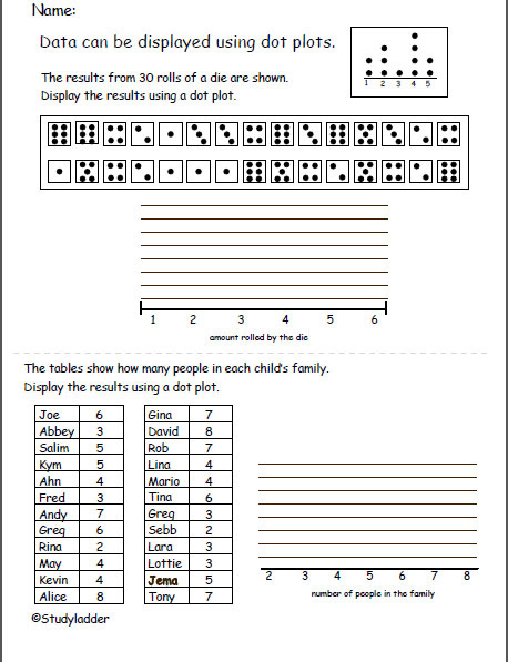 Printables Dot Plot Worksheet display data using dot plots mathematics skills online interactive activity lessons