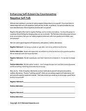 Printables Self Harm Worksheets between sessions therapy activities for teens counseling enhancing self esteem by changing negative thoughts this worksheet can help people identify and change the talk t