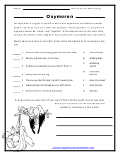 Printables Oxymoron Worksheet oxymoron worksheets davezan figurative language worksheets