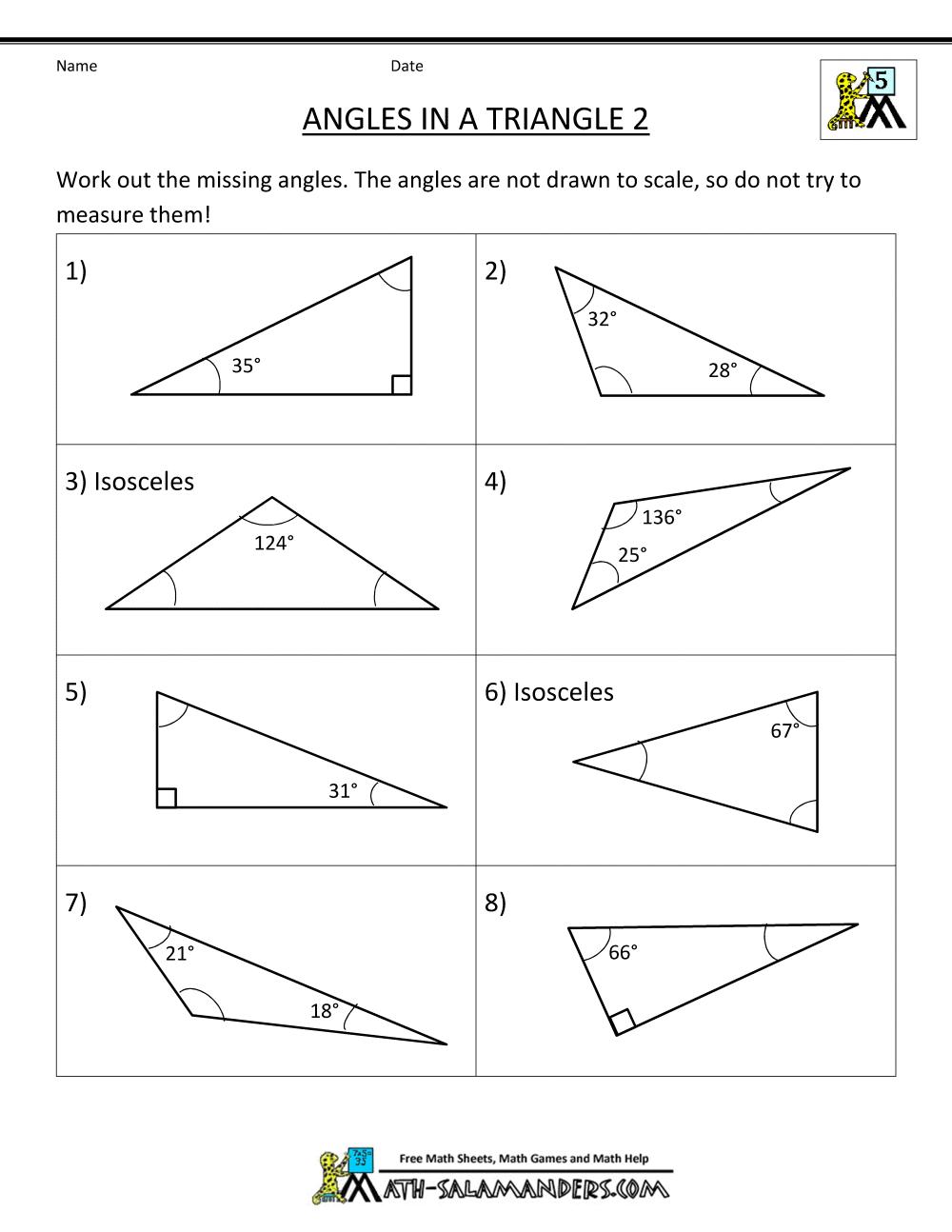 Printables Finding Missing Angles In Triangles Worksheet finding missing angles in triangles worksheet davezan find the angle a triangle davezan