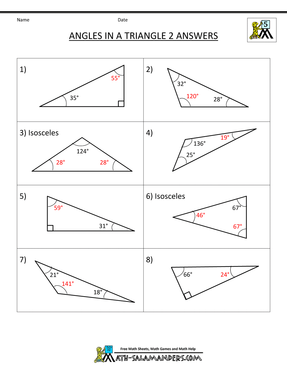 Printables Finding Missing Angles In Triangles Worksheet finding missing angles worksheet answers abitlikethis in a triangle on worksheets