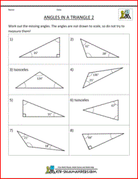 Printables Finding Missing Angles In Triangles Worksheet finding missing angles in triangles worksheet davezan bloggakuten 5th grade geometry