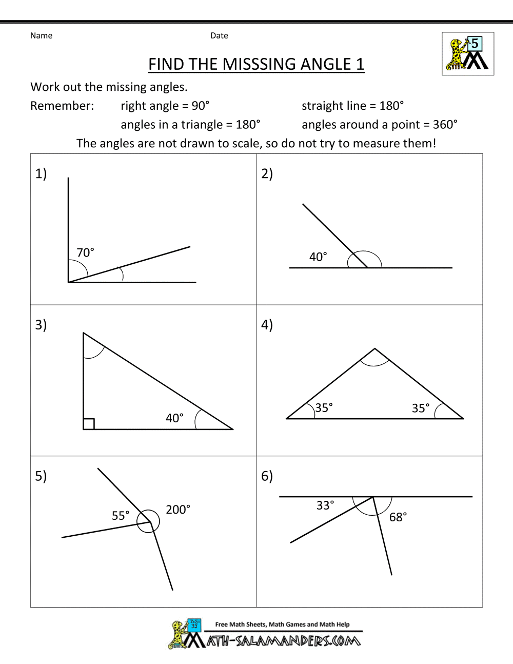 Printables Finding Missing Angles In Triangles Worksheet Tempojs