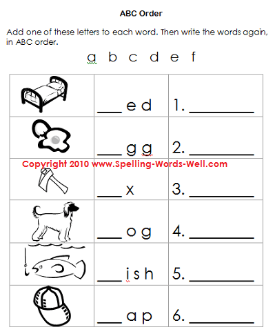 Printables Kindergarten Spelling Words Worksheets kindergarten phonics worksheets