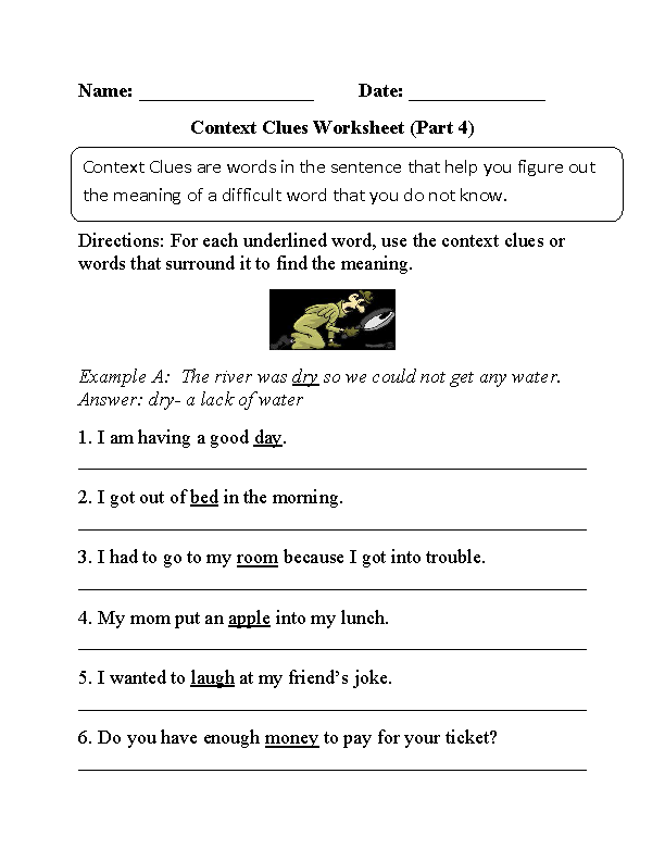 Printables Context Clues Worksheet Tempojs Thousands Of Printable 
