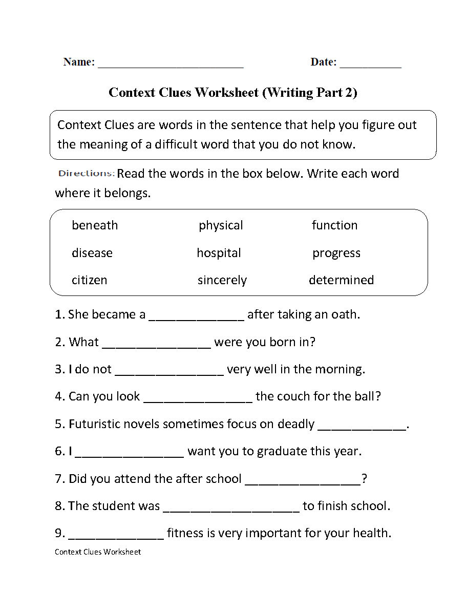Printables Context Clues Worksheet englishlinx com context clues worksheets worksheet writing part 2 intermediate