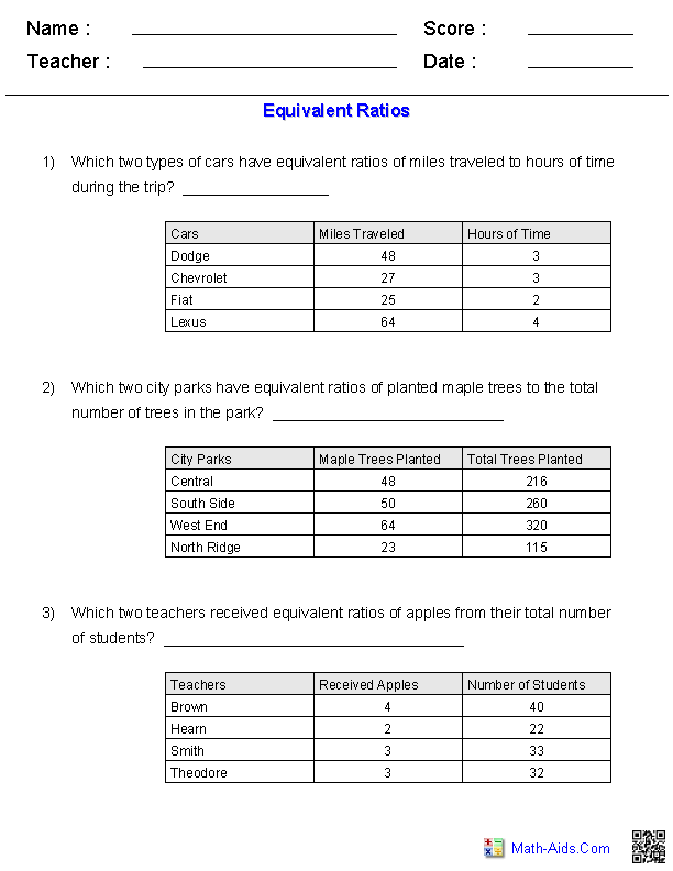 Printables Ratio Table Worksheets ratio worksheets for teachers tables with equivalent ratios worksheets