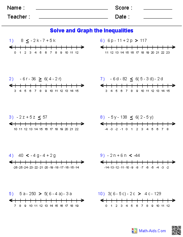 Printables Pre Algebra Worksheet pre algebra worksheets inequalities worksheets