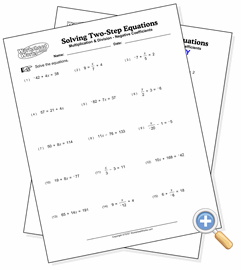 Printables 2 Step Algebra Equations Worksheets multiplication division solving two step equations worksheetworks com