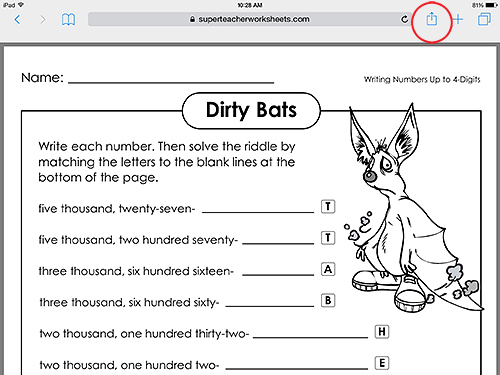 Printables Super Teacher Worksheets 3rd Grade help printing pdf files from apple ipad 3 a small box with several share options including message mail twitter and facebook will appear at the bottom of you need to swipe