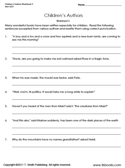 Printables Correcting Grammar Worksheets free grammar worksheets for kindergarten sixth grade thumbnail of childrens authors worksheet 3