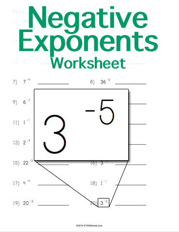Printables Negative And Zero Exponents Worksheet negative and zero exponents worksheet abitlikethis maker customizable