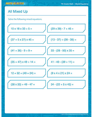 Printables Math Worksheets For 7th Graders all mixed up free 7th grade math printable pdf worksheet fractions for grade
