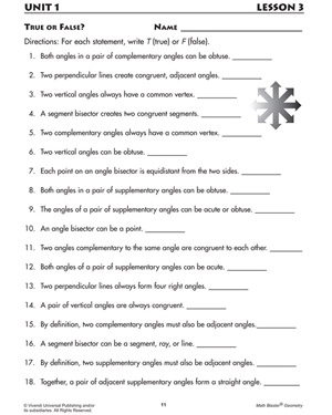 Printables Math Worksheets For 7th Graders true or false printable geometry worksheets on angles for 7th worksheet seventh grade