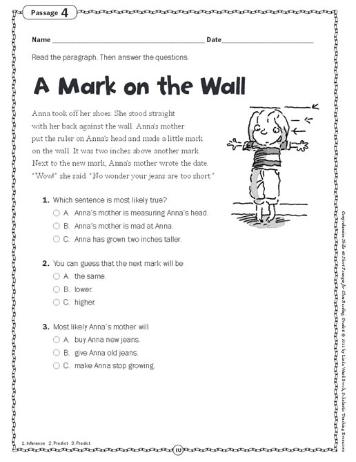 Printables Short Comprehension Passages For Grade 4 Tempojs Thousands Of Printable Activities