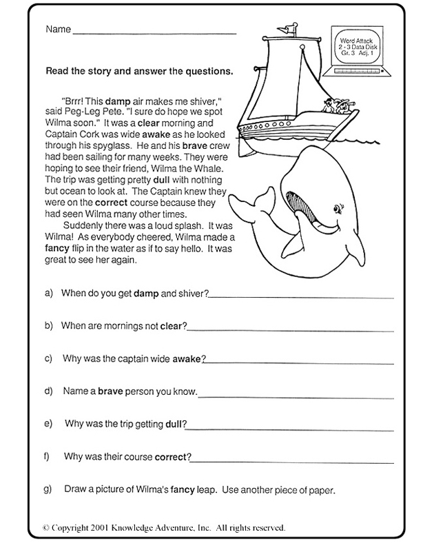 Printables Reading Worksheets For Second Grade worksheet free second grade reading comprehension worksheets 20 best photos of english 2nd reading