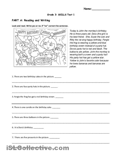 Printables English Reading Comprehension For Grade 3 reading comprehension worksheet for grade 3 scalien scalien