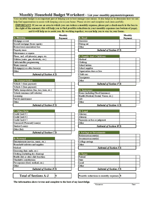 Printables Divorce Budget Worksheet home budget worksheet forms and templates fillable samples for pdf word