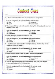 Printables Context Clues Worksheet english teaching worksheets context clues worksheet 1