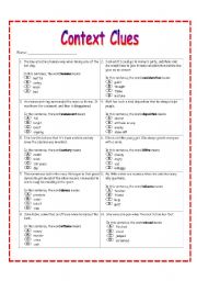 Printables Context Clues Worksheet english teaching worksheets context clues worksheet 2