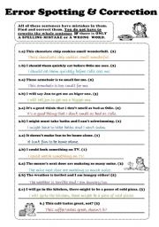 Printables Correcting Grammar Worksheets printables correct grammar worksheets safarmediapps english teaching error correction test word order spelling general review