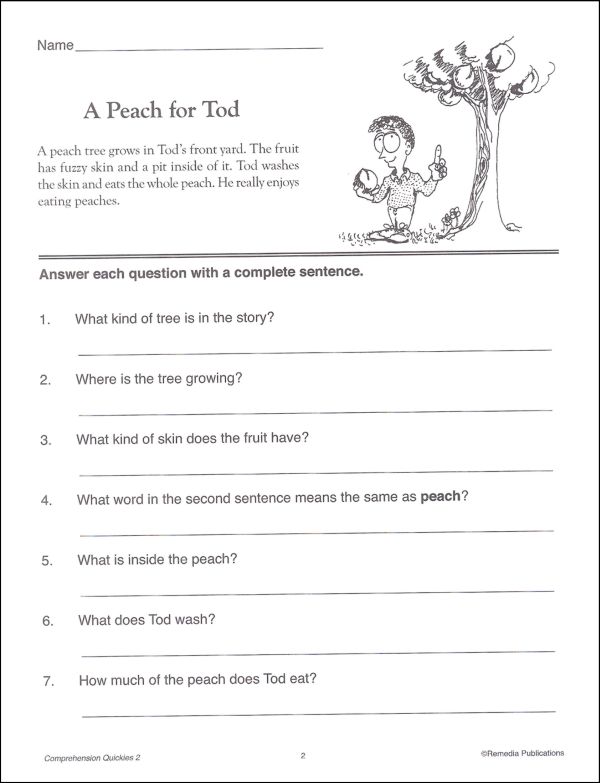 Printables Short Comprehension Passages For Grade 4 comprehension test grade 2 scalien scalien