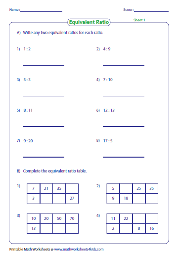 Printables Ratio Table Worksheets ratio worksheets part to with pictures