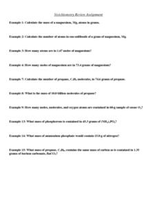 Printables Stoichiometry Worksheets stoichiometry review assignment 10th higher ed worksheet worksheet