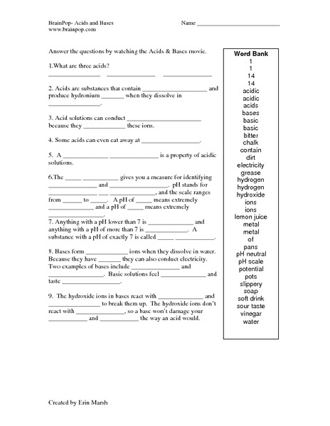 Printables. Acids And Bases Worksheet Answers. Tempojs Thousands of
