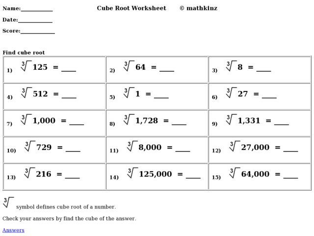 Printables Cube Roots Worksheet cubes and cube roots worksheets imperialdesignstudio worksheet images