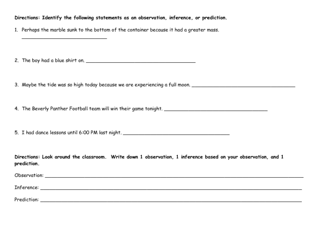 Printables Observations And Inferences Worksheet worksheet observation and inference kerriwaller 33 6 jpg safety measurement worksheet