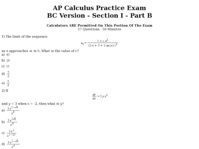 all students take calculus worksheet