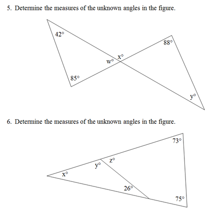 Printables Finding Missing Angles In Triangles Worksheet finding interior and exterior angles of a triangle worksheet key scaffolded